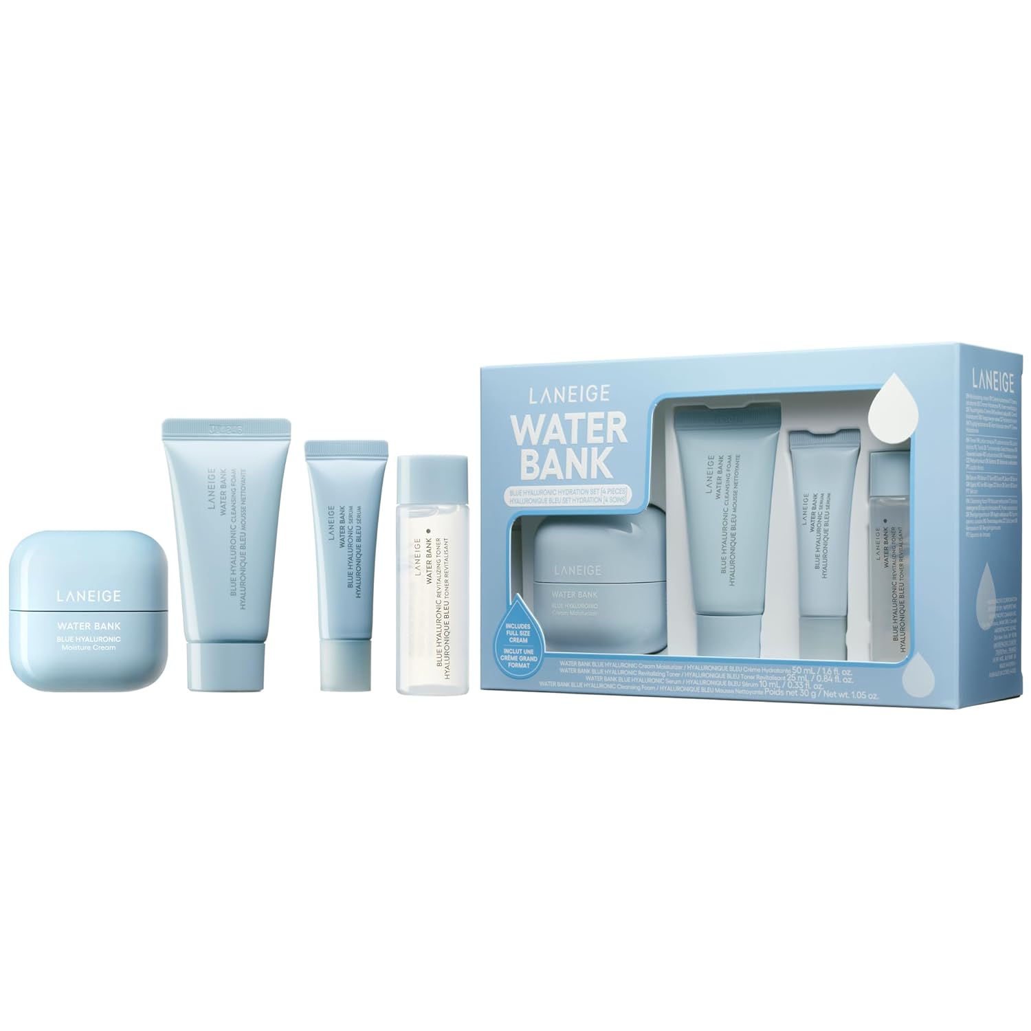 LANEIGE Water Bank Blue Hyaluronic Moisturizer: Barrier-Boosting Hydration, Squalane, Ceramide, Dermatologist-tested