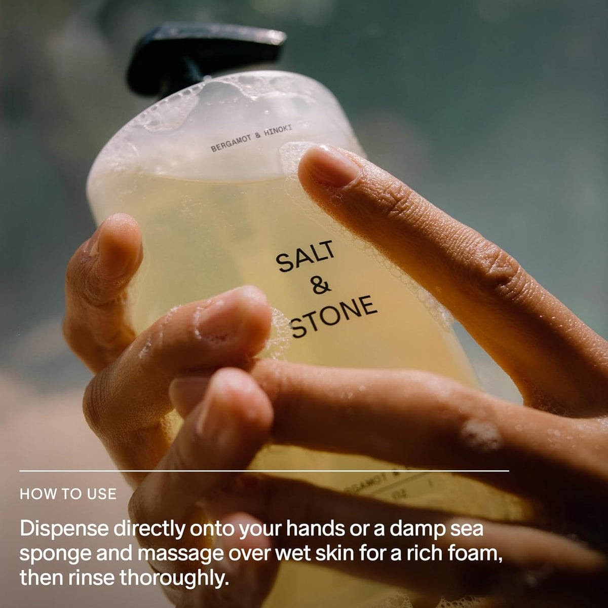 Salt & Stone Antioxidant-Rich Body Wash | Cleanse, Nourish & Soften Skin with Niacinamide & Hyaluronic Acid | Free From Parabens, Sulfates & Phthalates