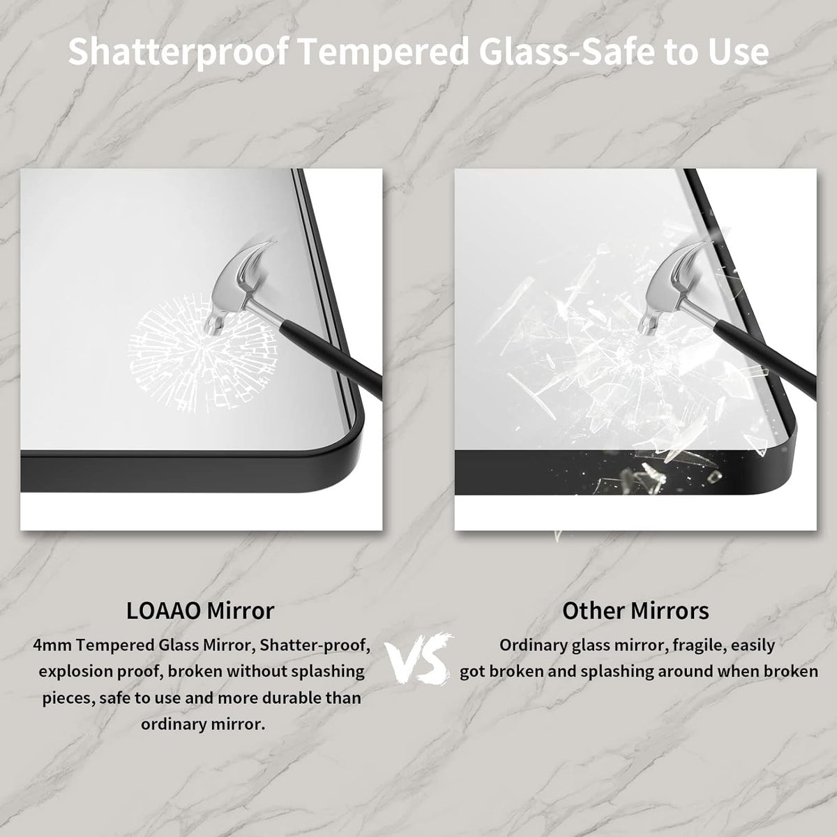 LOAAO Black Metal Framed Bathroom Mirror for Wall, 22X30 Inch Rounded Rectangle Mirror, Matte Black Bathroom Vanity Mirror Farmhouse, Anti-Rust, Tempered Glass, Hangs Horizontally or Vertically