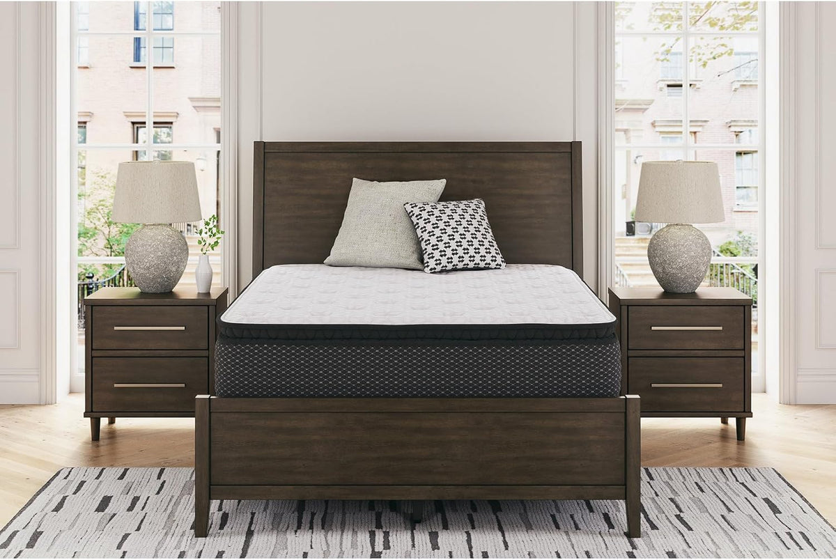 Signature Design by Ashley Queen Size Chime 12 Inch Medium Firm Hybrid Mattress with Cooling Gel Memory Foam