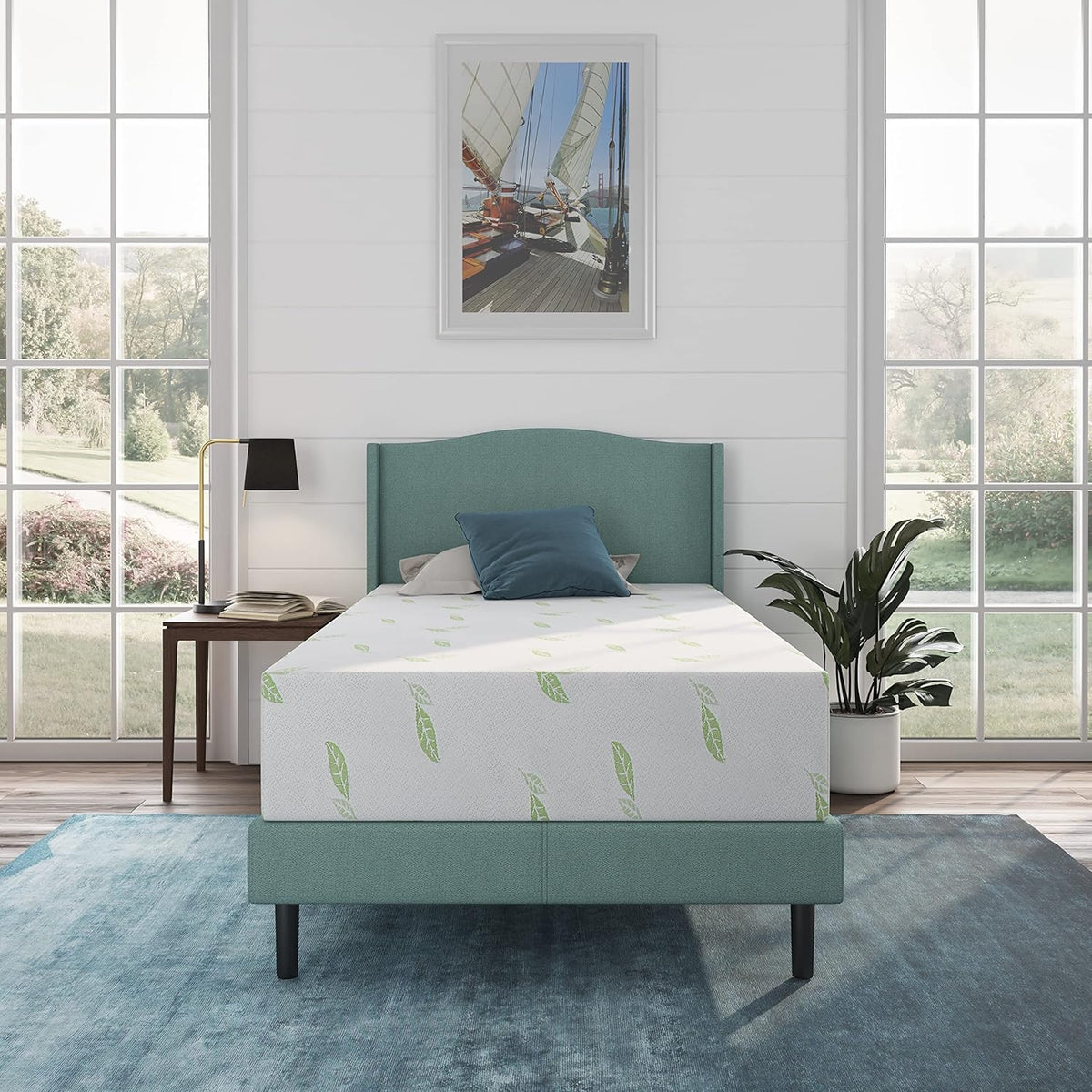 NapQueen Twin Size Mattress, 6 Inch Anula Green Tea Infused Memory Foam Mattress, Twin Size Mattress Bed in a Box, CertiPUR-US Certified Mattress