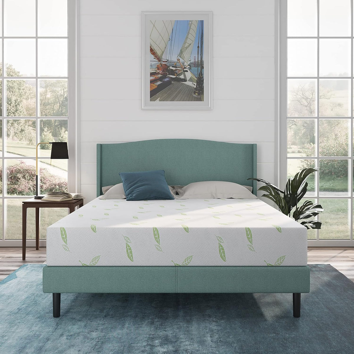 NapQueen Twin Size Mattress, 6 Inch Anula Green Tea Infused Memory Foam Mattress, Twin Size Mattress Bed in a Box, CertiPUR-US Certified Mattress
