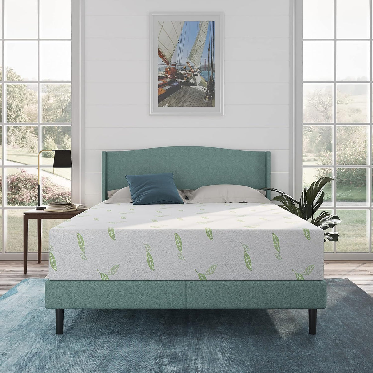 NapQueen Twin Size Mattress, 6 Inch Anula Green Tea Infused Memory Foam Mattress, Twin Size Mattress Bed in a Box, CertiPUR-US Certified Mattress